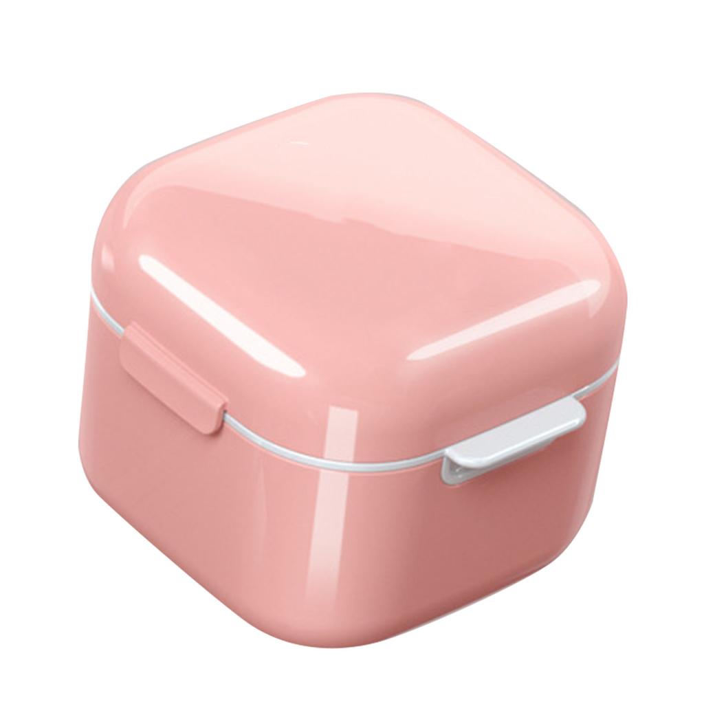 Denture Bath Case Denture Soaking Holder Portable Compact Denture Soak Container Multifunctional False Teeth Storage Case for Home Travel