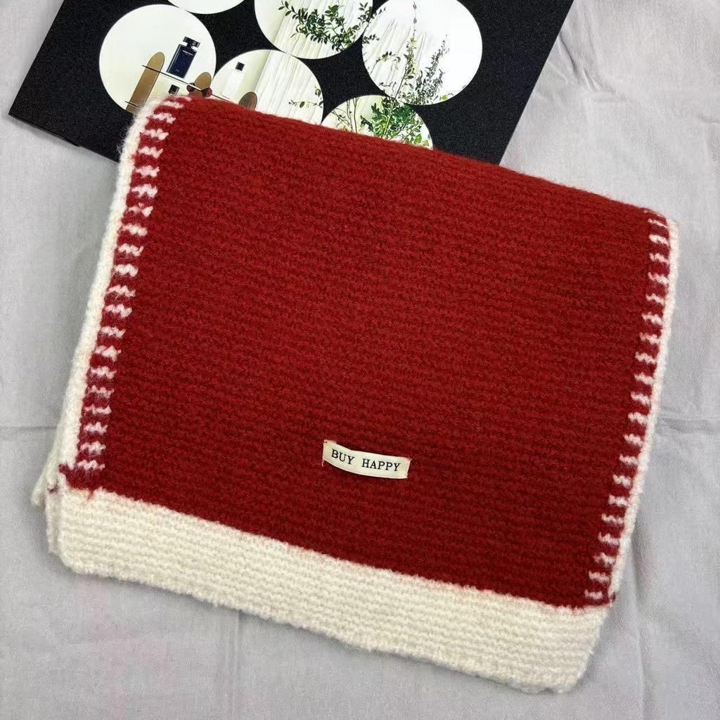 Korean Style High-End Wool-Blend Soft Knit Scarf: Warm, Versatile Autumn/Winter Snood for Women and Students