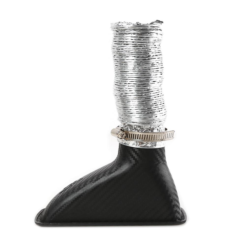 Parachoques delantero Universal para coche, tubo de entrada de aire Turbo con apariencia de fibra de carbono, sistema de entrada de aire frío automático, Kit de embudo, entrada de turbina