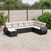 VidaXL Garden Lounge Set with Cushions 8 Pcs, Patio Sofas, Patio Furniture Set, Outdoor Furniture, Black 3264202