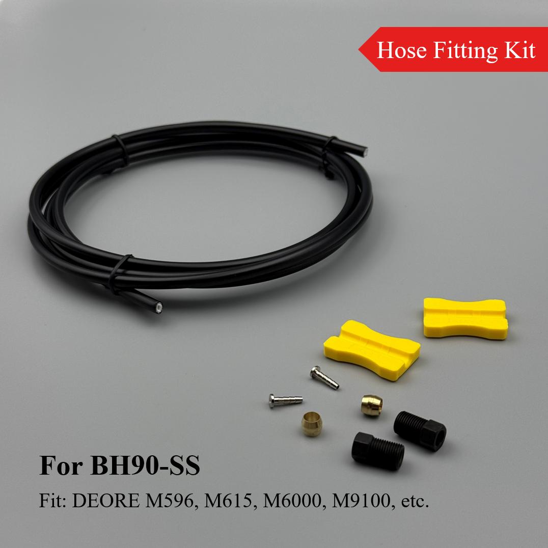 

1 Set Bike Hydraulic Brake Hose Fitting Kit, 2m 3-Layer Hydraulic Hose (OD 5mm/ID 2.0mm), for Shimano BH59/BH90 Sram Magura For BH90-SS