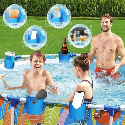Poolside Cup Holder For Aboves Ground Pools No Punching Swimming Pool Beer Bottle Drink Holder No Spills Pool Accessories