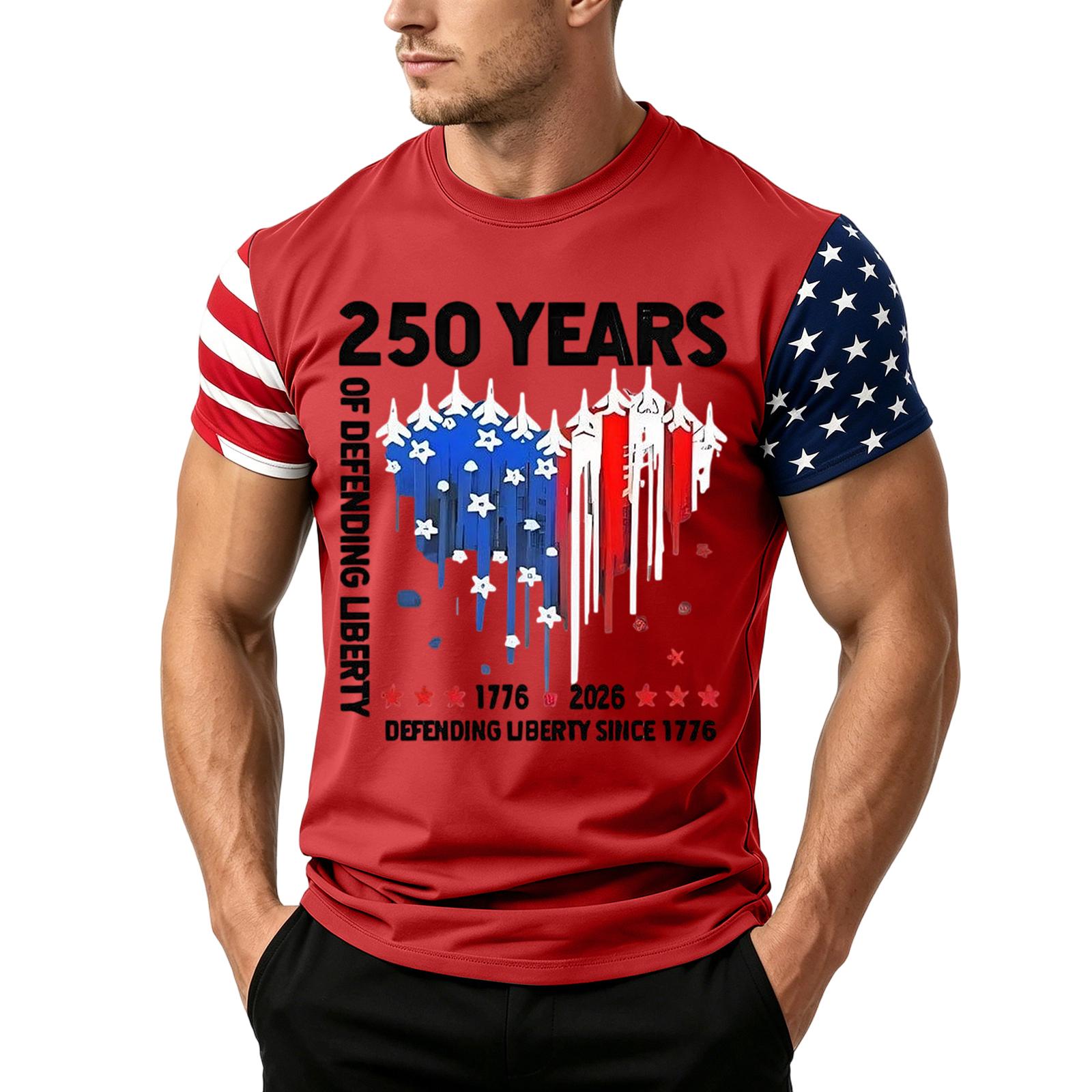 

Men s Loose Fit Short Sleeve T Shirt Independence Day Flag Print Casual Summer Daily Wear Crew Neck Tee for Outdoor Activities S красный