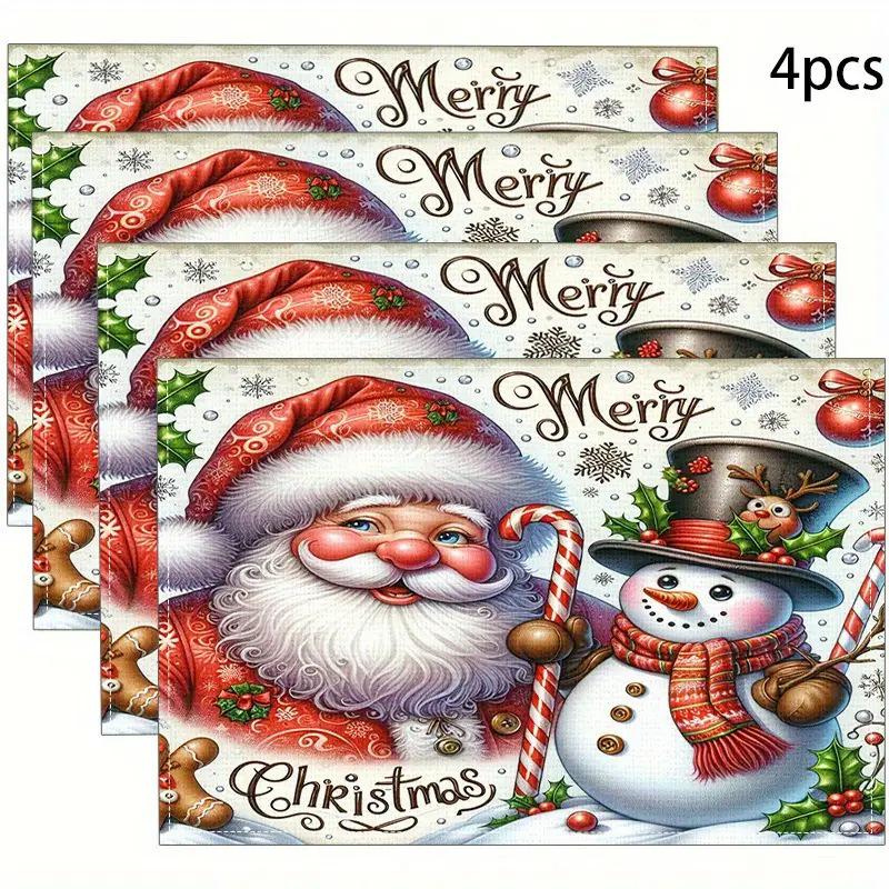 Christmas Series Western Food Table Mats: Multiple Options for Kitchen & Dining Room