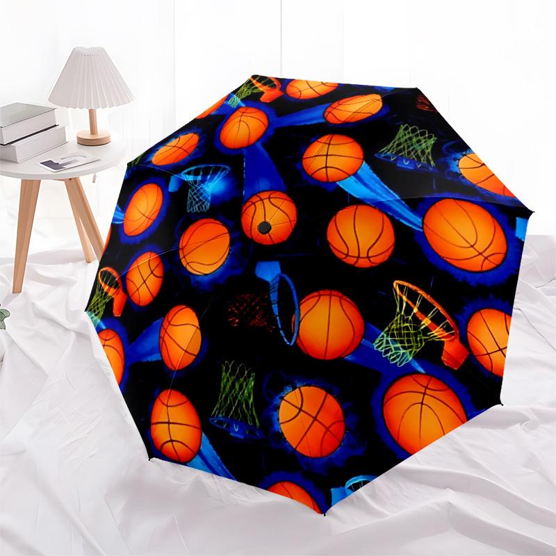 1pc Basketball Hoops Open/Close Folding Umbrella, All- Portable Umbrella for & Men, Stylish Accessory (Holiday Gift) 8-Rib yy251213106