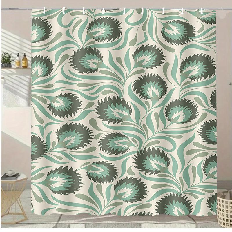 Cute Fox Flower Washable Dirt-Resistant Shower Curtain Shower Head Waterproof Polyester Bath Curtain For Home Decor Accessories