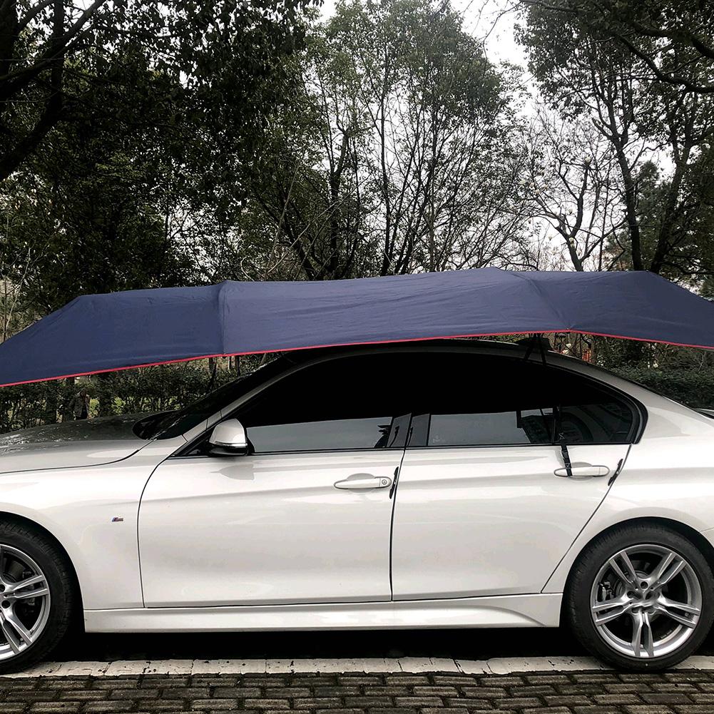 4.2x2.1m Car Summer Sunshade Umbrella Fully Automatic Folding Roof Summer Sunscreen Shed Remote Control Portable Canopy Cover