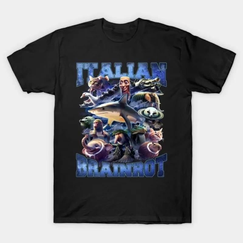 

Italian Brainrot Funny Meme Graphic T-shirt Tralalero Tralala Tung Tung Tung Sahur Ballerina Capuchina Brr Brr Patapim T Shirts S чёрный