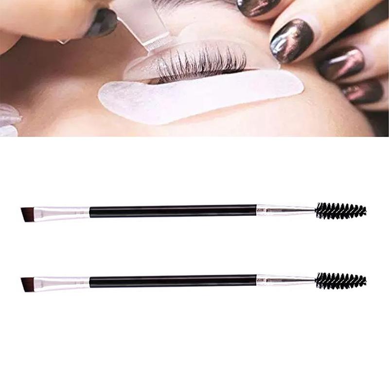 Pensulă dublă pentru sprâncene și eyeliner pentru femei, instrumente de machiaj, pensulă pentru gene, ondulator pentru gene, pensulă spiralată, pensule unghiulare pentru pudră de sprâncene