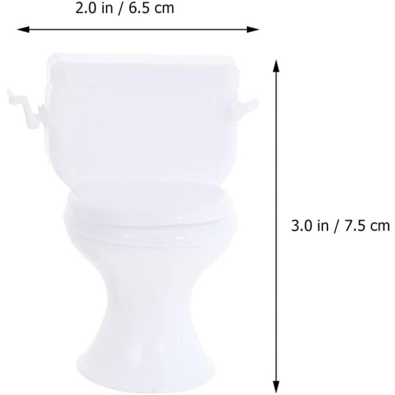 2 Pieces Miniature Toilet Dollhouse Miniature Furniture Toy for 1:12 Dollhouse Bathroom Accessories Fairies Garden Micro Landscape Dollhouse