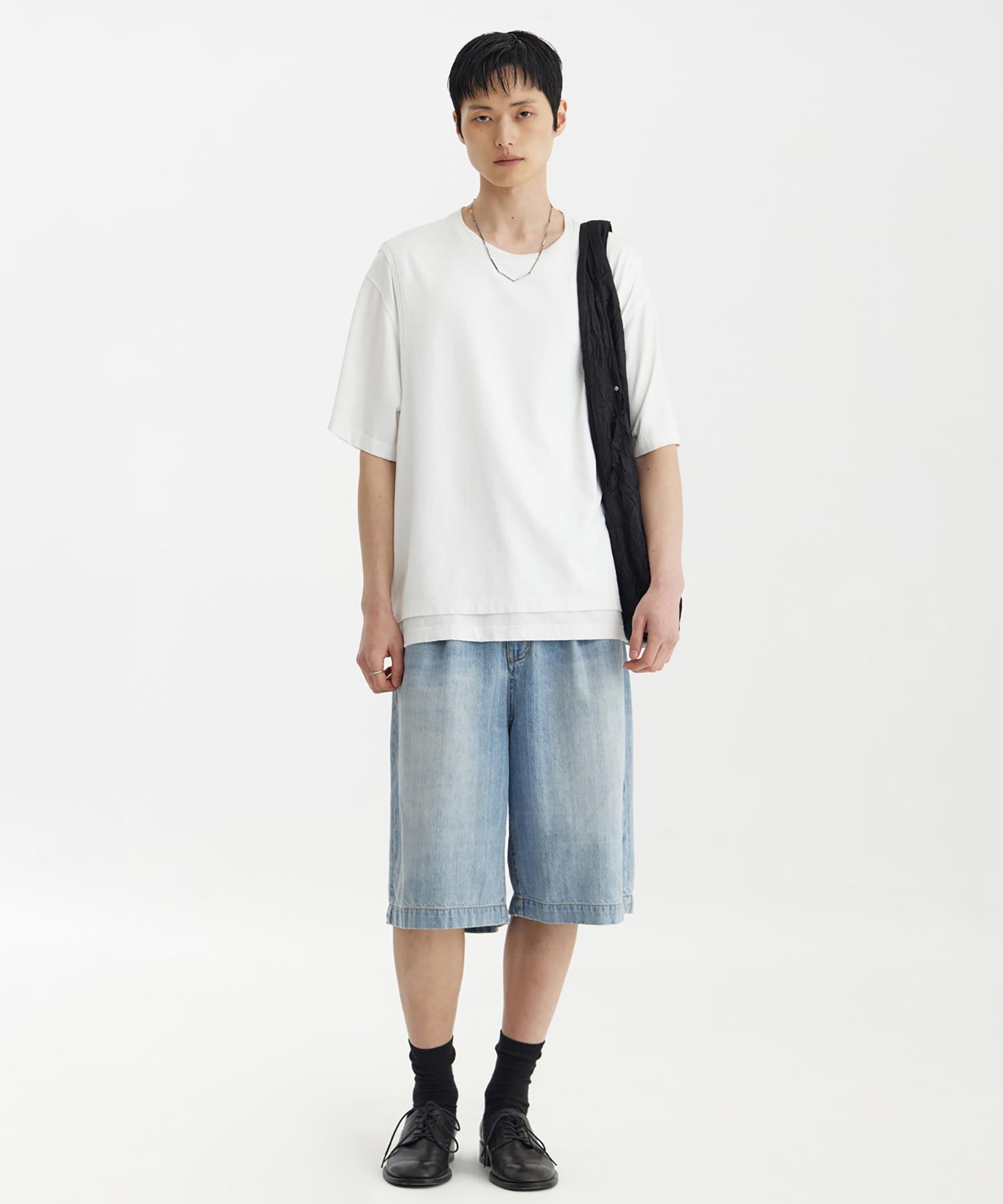 Youth Layered H/S T-Shirt - White Sunshine (S)