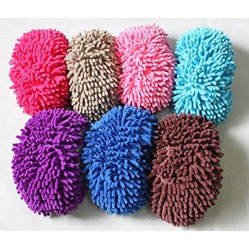 1 Pair Mop Slippers Shoes Brushing Foot Socks Floor Cleaner Bathroom Office Kitchen Supplies Random Color Deft Design
