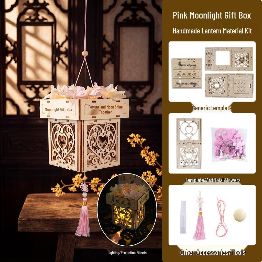 Handmade Mid-Autumn Lantern DIY Kit: Ancient Style Luminous Night Light for Team Gifts