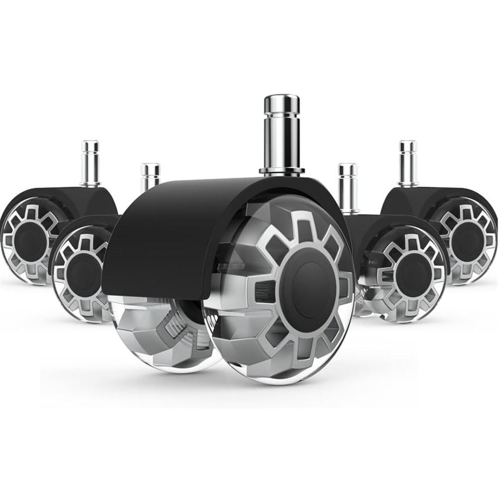 

Колесики для офисного стула (Набор из 5),Колеса для стульев повышенной прочности, выдерживают нагрузку 2200 фунтов, бесшумные резиновые ролики для стульев, универсальные, 2 дюйма серый