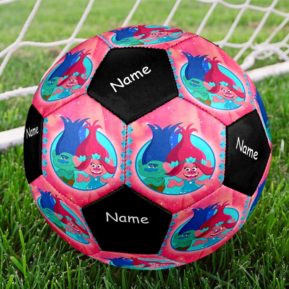 Custom Name Trolls Theme Size 5 Soccer Ball, Suitable for Both Indoor and Outdoor Matches, a Gift Suitable for Everyone.