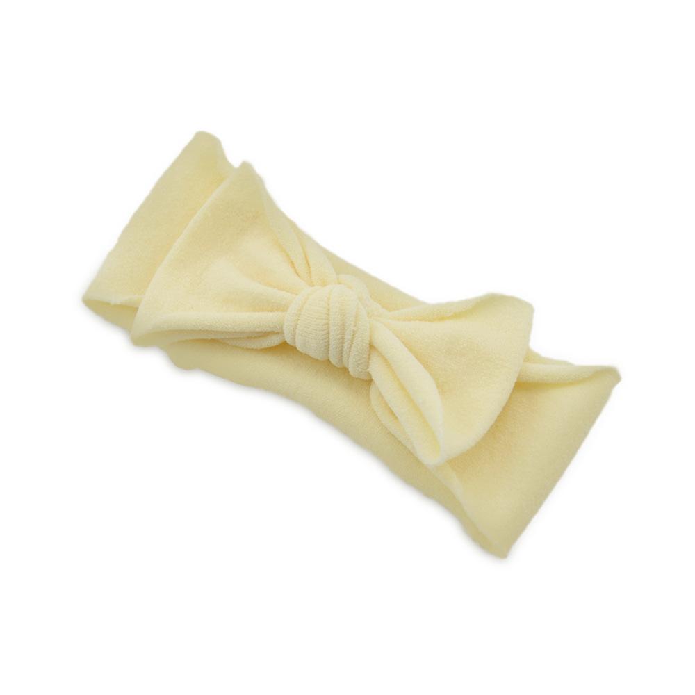 Çocuk Naylon Dikişsiz Fiyonklu Saç Bandı Elastik Saç Bandı Bebek Başlığı Bebek Saç Aksesuarları Düz Renk Düğümlü Saç Bandı