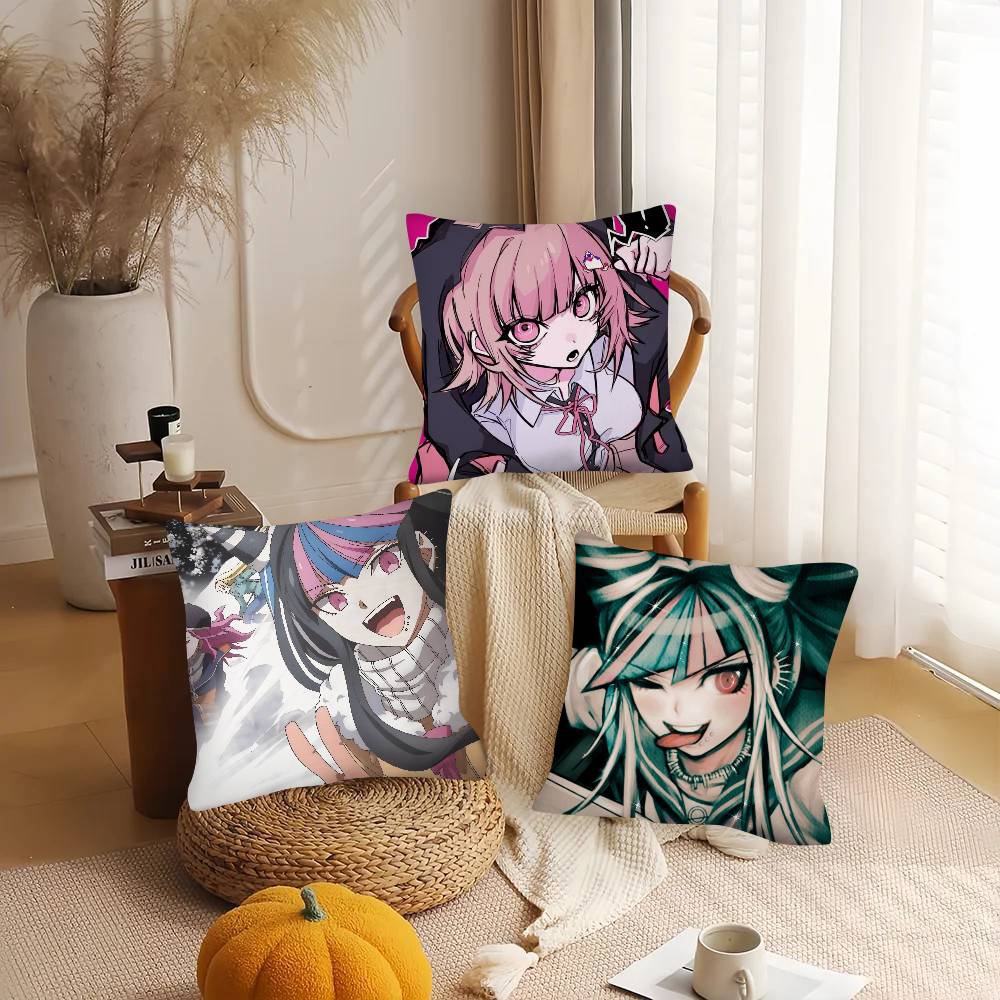 1Pc Anime D-Danganronpas-Cute Pillow Case Fashion Square Pillowcase Bedroom Sofa Room Ins Decoration Leisure