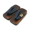 Aiai Burnt Paulownia Wood Geta Sandals with Thick Straps for Comfort and Ukon Style Shoe Hemp Leaf Size L Men's Stability, (Japanese Sizes, Adult,