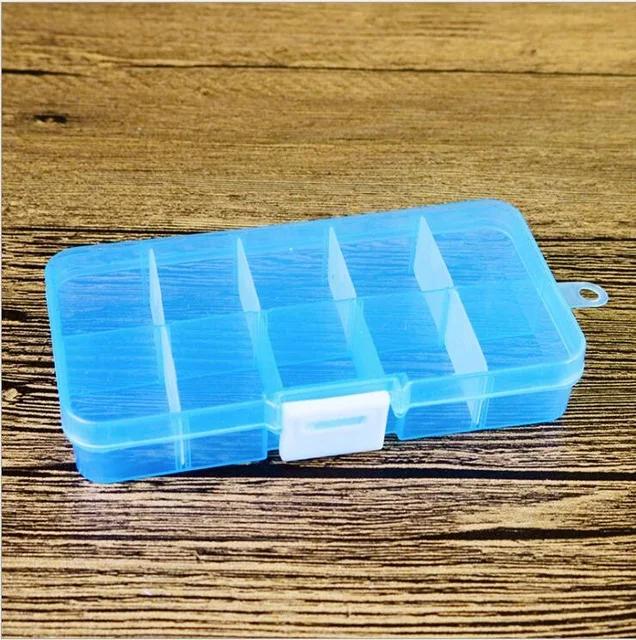 10Grid Can Split Transparent PP Plastic Storage Box Jewelry Small Components Hardware Tools Storage Organizer Closet Organizer