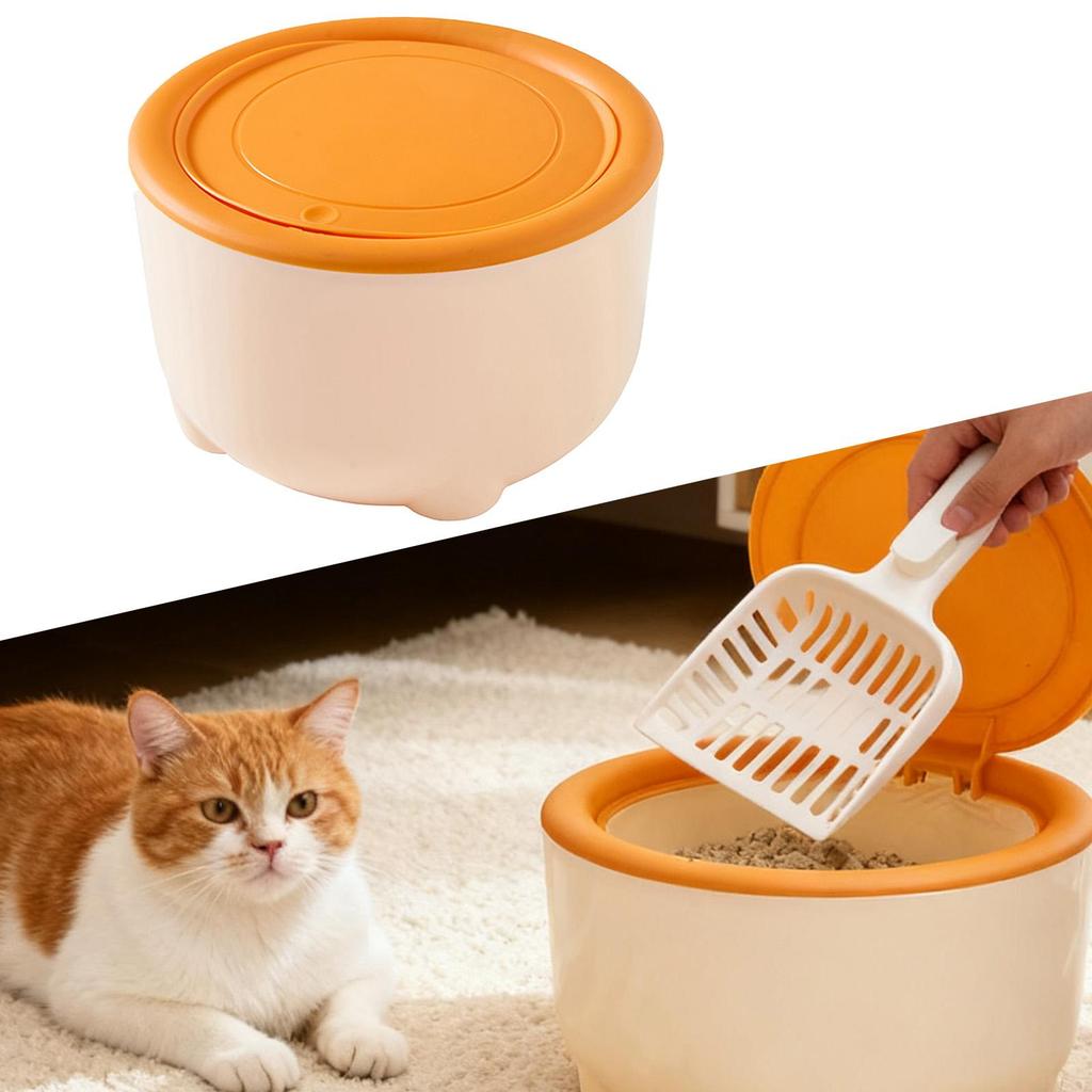 Cat Litter Trash Can with Press Lid PP Material Countertop Disposal Bin for Cat Litter Box Cabinet with Storage