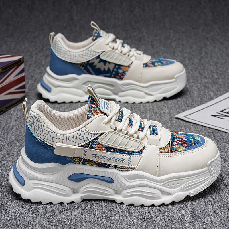 Autumn Men's Shoes Dad Shoes Casual New Sports Shoes Breathable Versatile Thick-soled Non-slip Mesh Men's Shoes