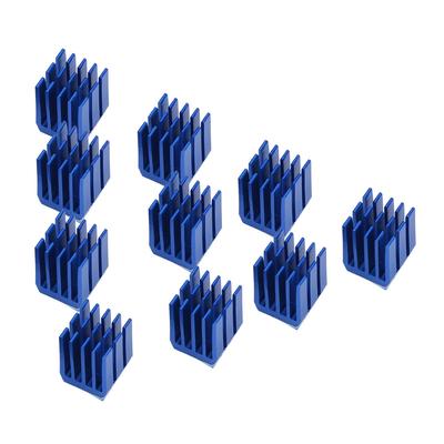 10 stuks Blauw Aluminium Stappenmotordriver Koellichaam Koelvinnen Koeler voor 3D-printer