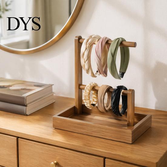Space Saving Organizer Wooden Headband Holder Organizer, Large Capacity Storage Box, Dormitory Desk Multi Purpose Container, for Hair Accessories And