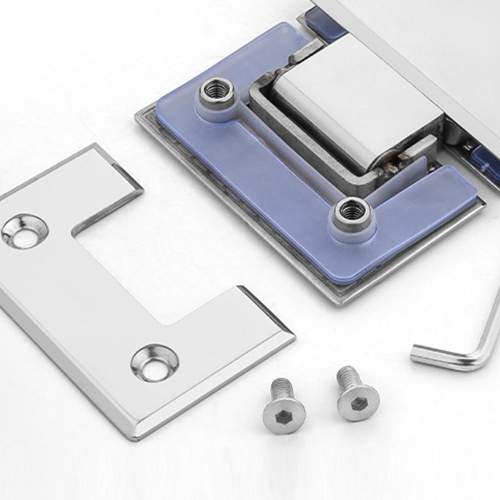 180 Degrees Showcase Clip 304 Stainless Steel Shower Cupboard Clamp with Gasket Heavy Duty Glass Bracket Clamp Shower Door Hinge