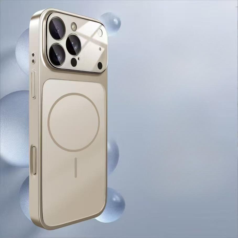 MagSafe Compatible Spliced Phone Case with Large Camera Lens Cover Shockproof Magnetic Case for iPhone