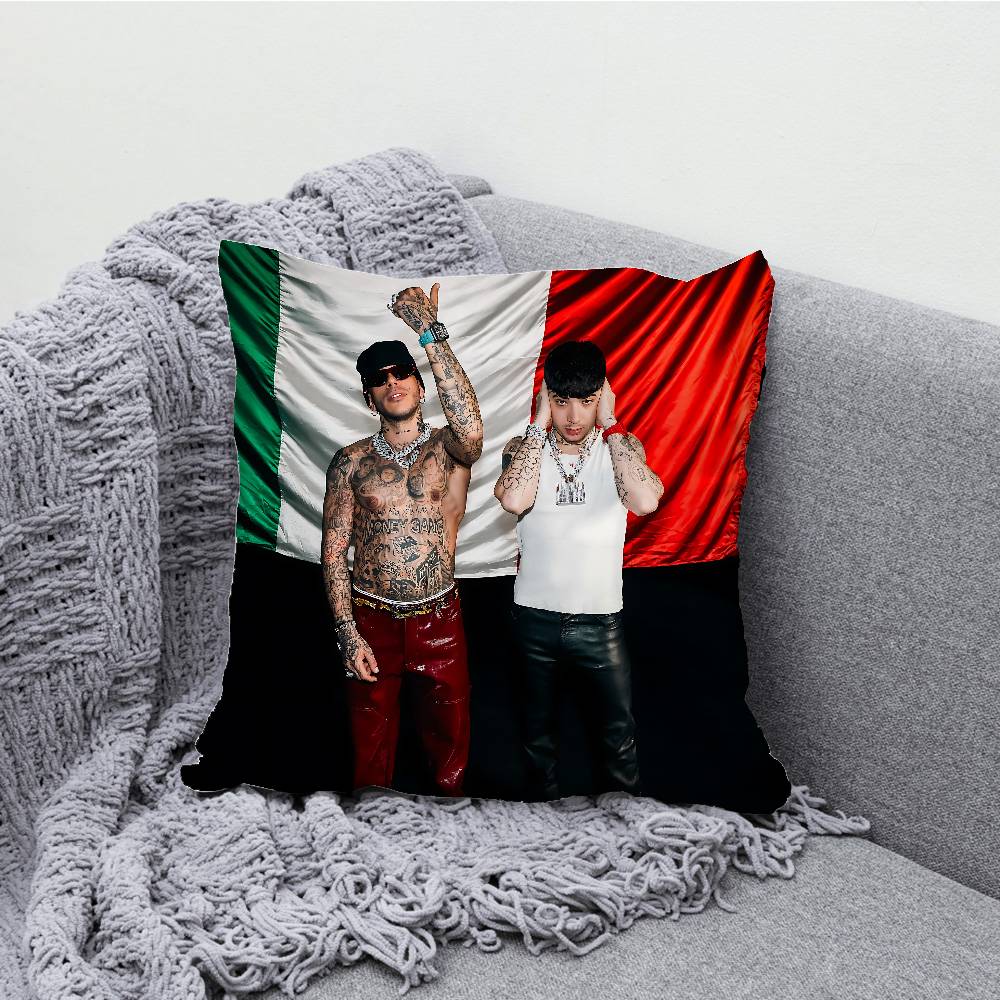SANTANA MONEY GANG Sfera Ebbasta Throw Pillow Case For 45x45cm 55x55cm 30x30cm Square Car Pillowcase Home Bedchamber Decor Gift