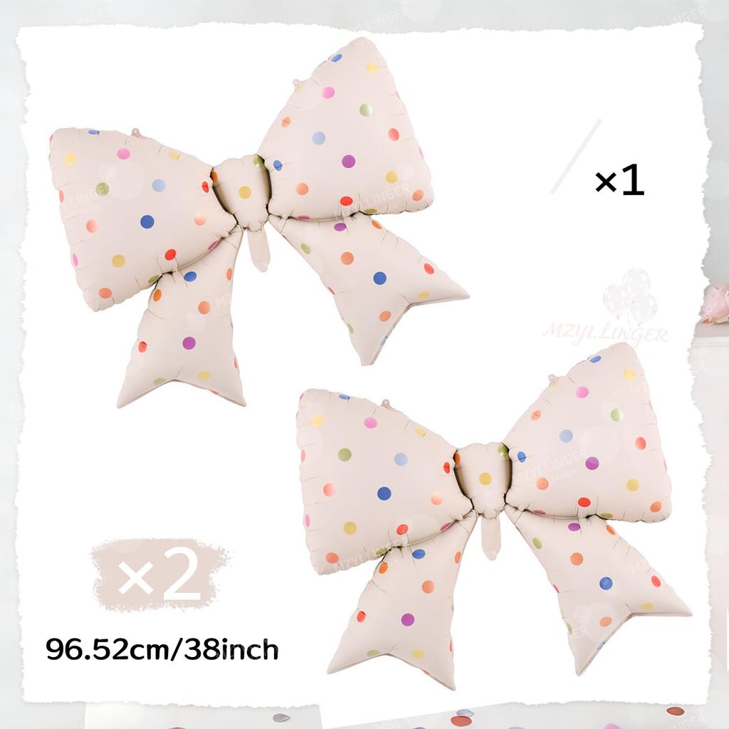 Love Print Bow Aluminum Film Balloon Pink Red Bow Balloon for Birthday Party Wedding Season Mother's Day Decoration Photo Props