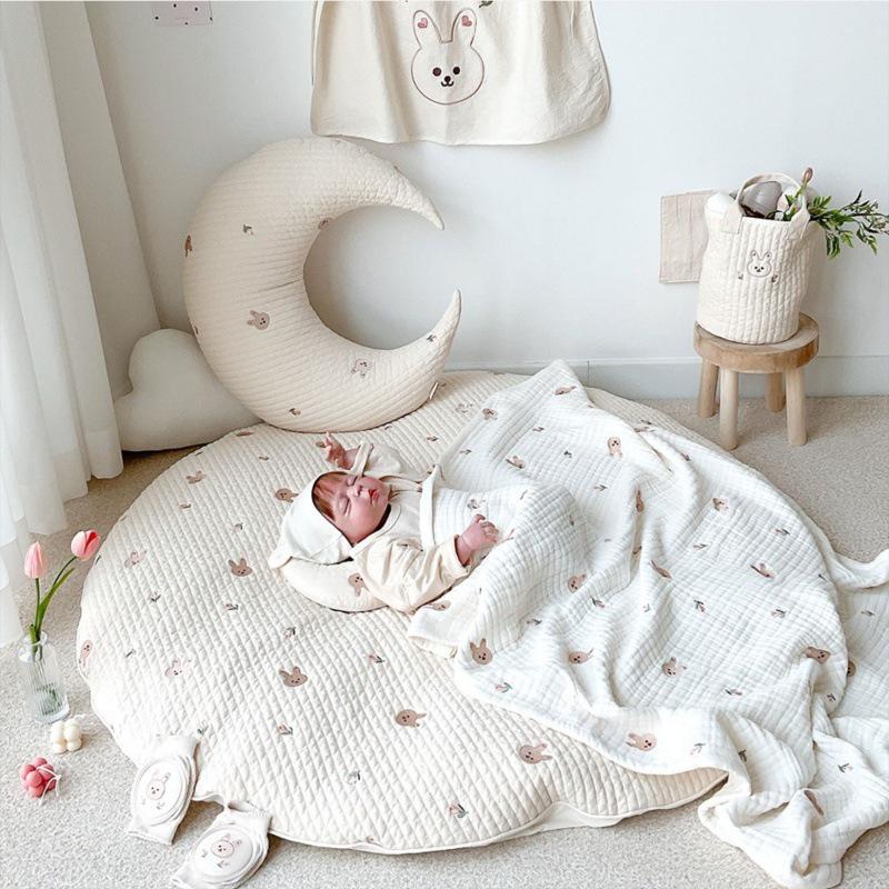 Washable Embroidered Baby Crawling Mat - Children's Play Tent Rug
