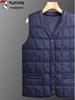 Men's Woodpecker V-neck Winter Vest – Warm, Thick, Casual Wear for Middle-aged and Elderly