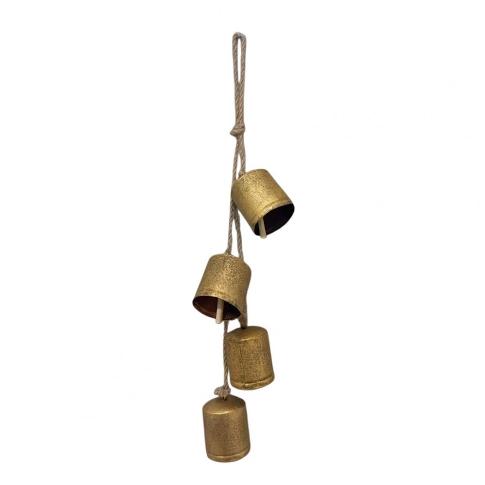 Hanging Bell Decoration Handmade Bell Decor Rustic Vintage Cow Bell Cluster Hanging Decoration for Home Christmas Party Wall