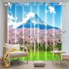 Mount Fuji pattern 3D digital printed curtain living room decorated with two panels of 90 g polyester fiber curtain fabric