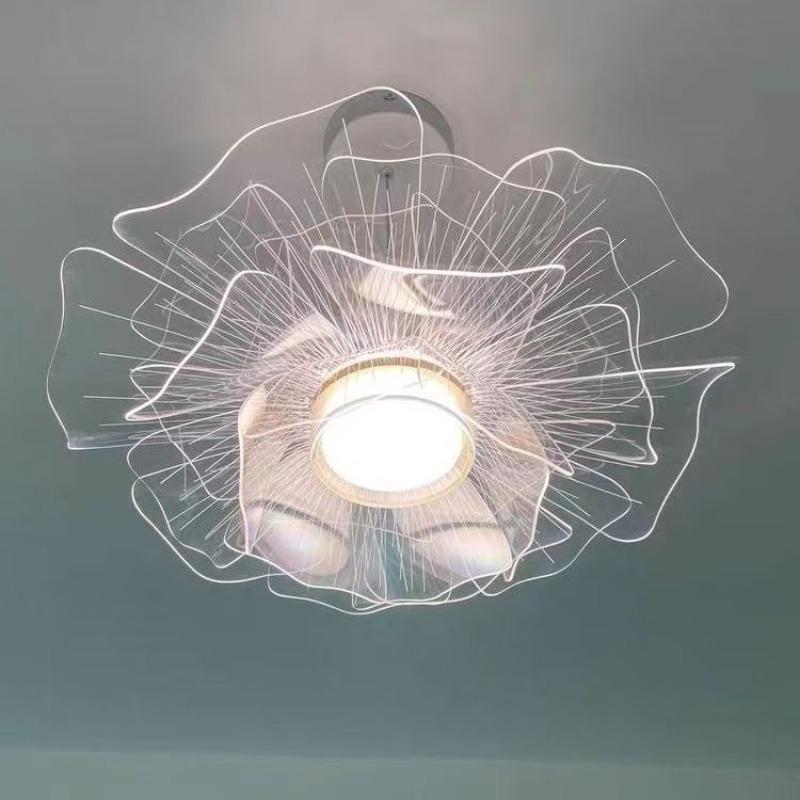 Modern Minimalist Living Room Chandelier Creative Petal Lamp Bedroom Light Luxury Lamps