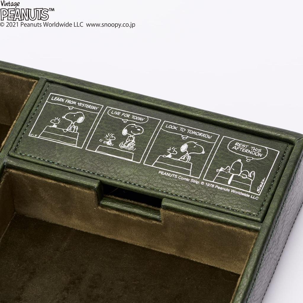 Chaya Sangyo Snoopy x x Bolsa de Viagem, Verde, 151-240540GR, "PEANUTS," L26.5 P17.5 A5.5cm