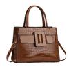 Stylish Crocodile Pattern Soft Leather Handbag For Women With Versatile Colors And Mid-soft Structure