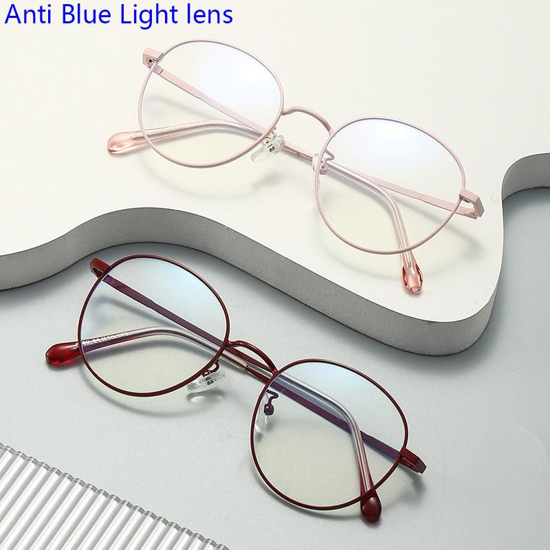 UV Protection Lightweight Comfortable Durable High Quality Retro Alloy Metal Round Shaped Lenses For Both Anti-Blue