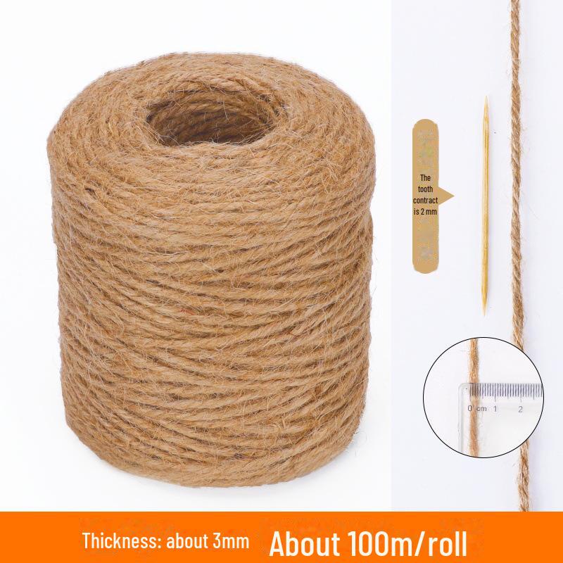 10m DIY Rattan Green Leaves with Hemp Rope for Kindergarten Decor