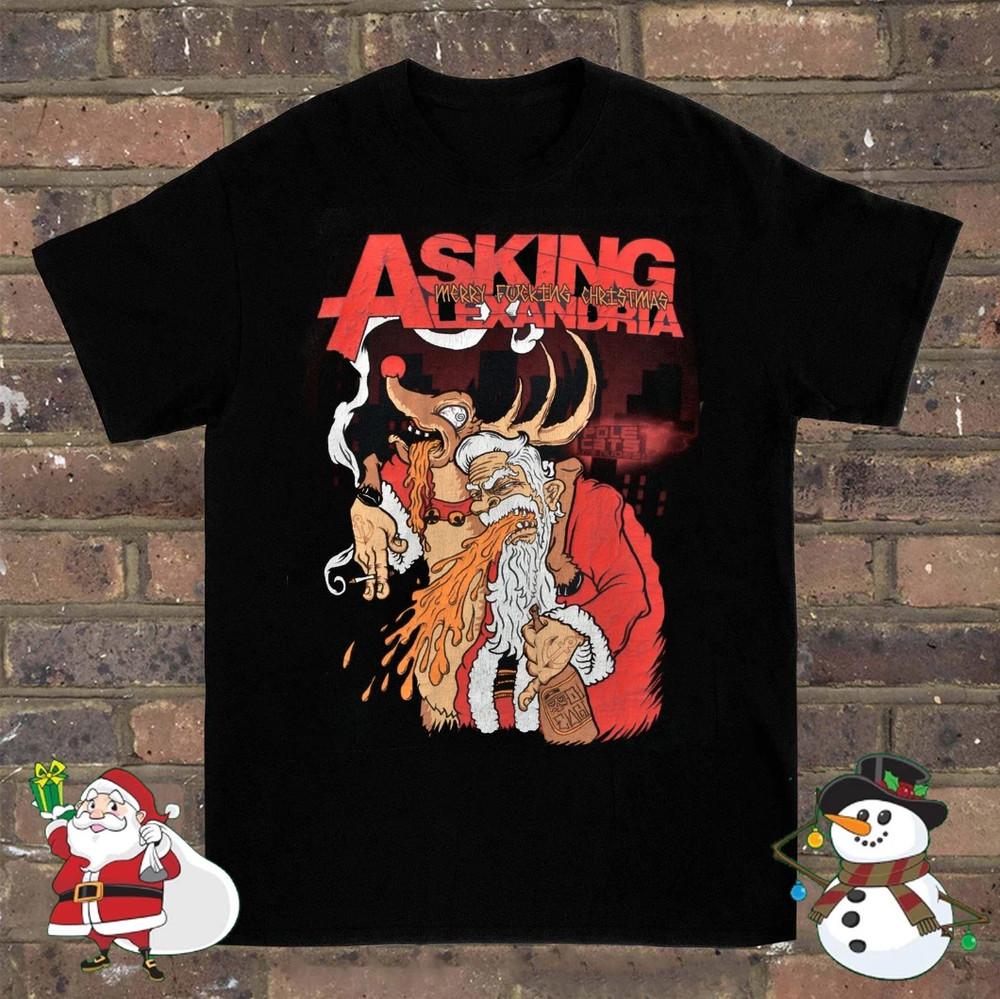 Rare New Asking Alexandria Merry Christmas Black S-5XL Shirt SN139 Unisex T-Shirt XXXXL