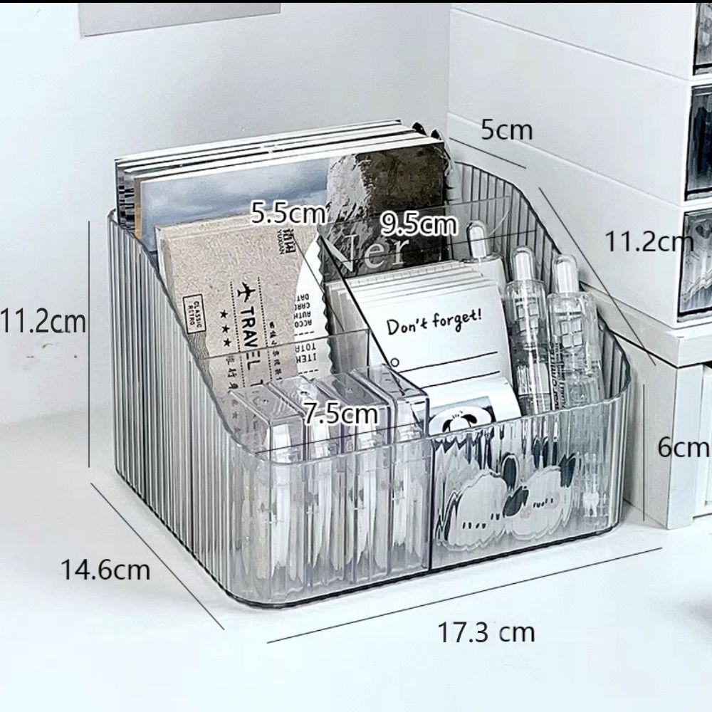 Multi-function Desktop Storage Box Transparent Cosmetics Organizer Box Makeup Brushes Holder