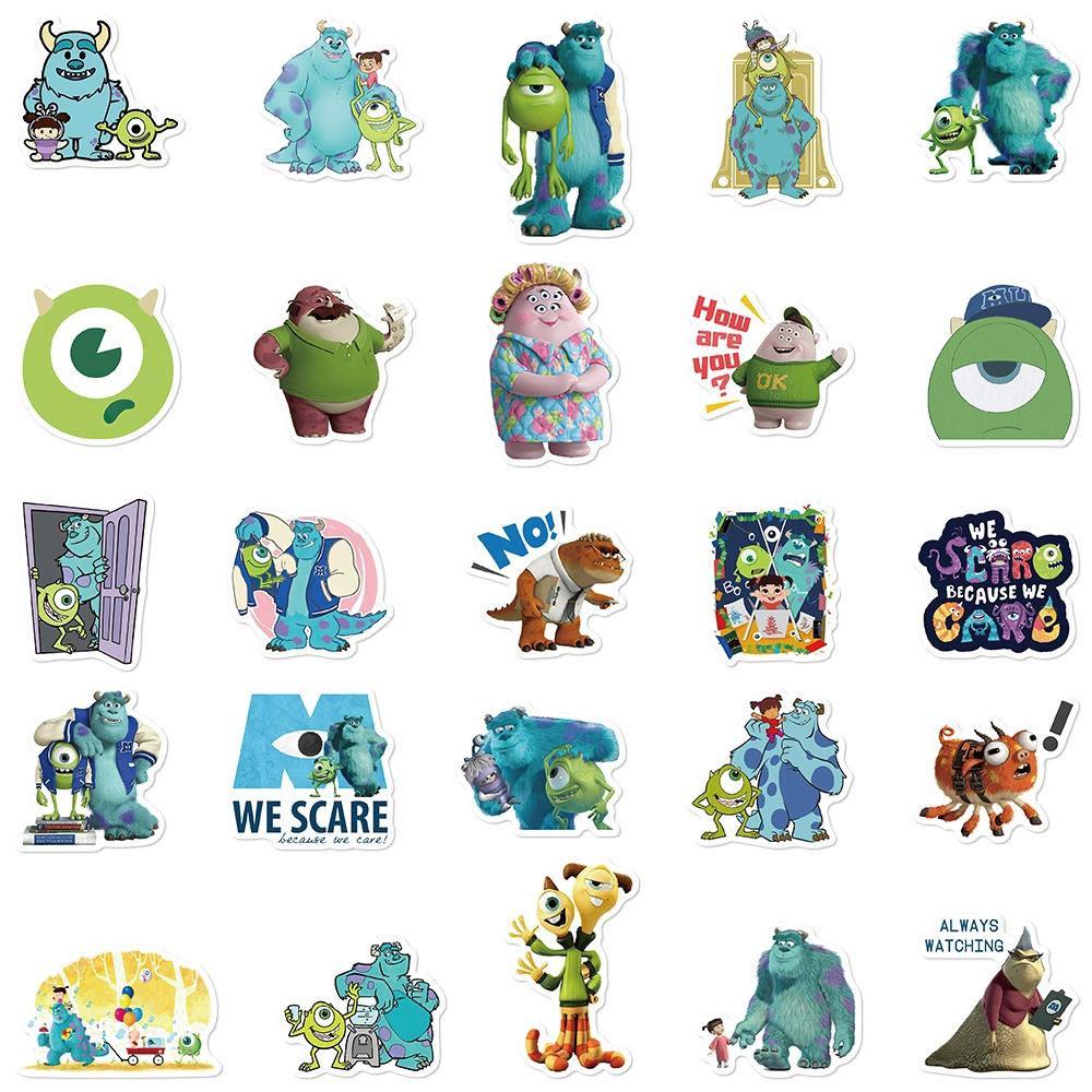 50pcs Funny Moive Monsters Inc Stickers Cute Cartoon Decals Decoration Stationery Notebook Phone Graffiti Sticker Packing