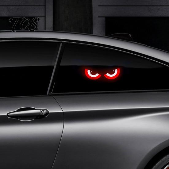 Custom Car Interior Decor Solar Demon Eye Window Light, Dynamic LED Night Light with Smart Enthusiast Display Sensor Modes, Suction Cup, Wireless USB