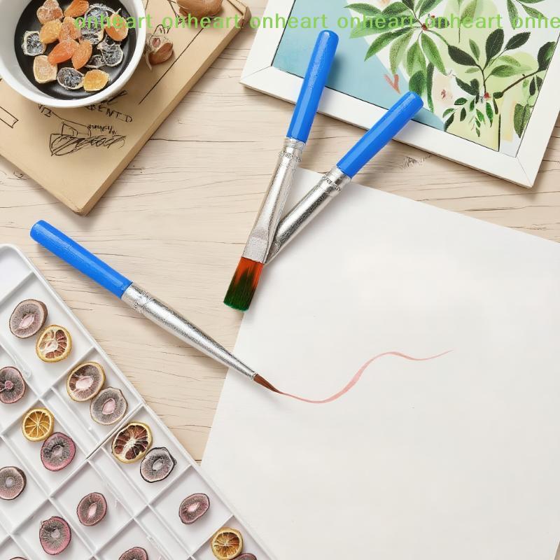 [C]Painting Brushes Set Art Round Flat Hair Nylon Hair Paint Brush For Oil Acrylic Watercolor Kids/Artists/Beginners/Students