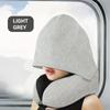 1pc Travel Pillow With Hood 5.5in X 10.6in Comfort Neck Support Memory Foam U-Shaped Pillow Large Blackout Hood For Restful Sleep