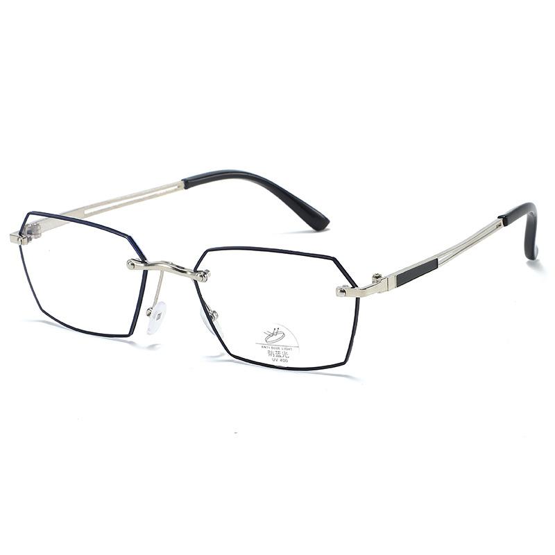 

Fashion Trend Reading Glasses Anti-Blue Light Business Ultra-Light Metal Frame High Definition Reading Glasses Women Flat Glasses Men blue light blocking non-prescription [0 degrees]