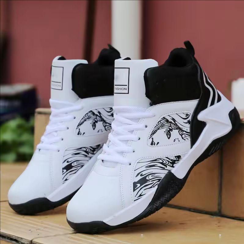 New High-top Basketball Shoes Men Outdoor Sneakers Men Wear Resistant Air Cushioning Baseball Shoes Male Breathable Sport Shoes