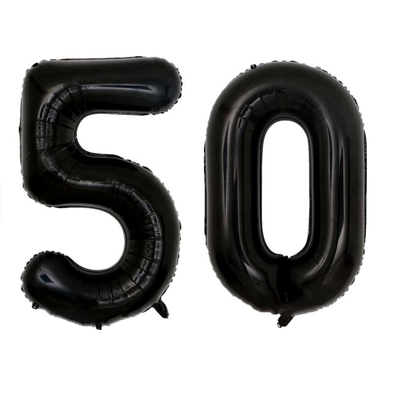 40 Inch Black Figure Foil Number Balloon Anniversary Birthday Party Decoration Adult Bridal Shower Digital Ballon Kids Globo