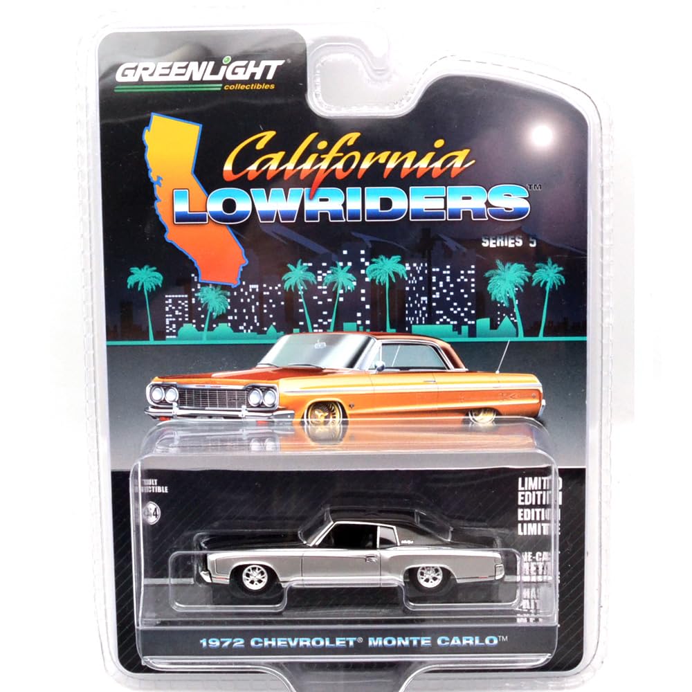 GREENLIGHT CALIFORNIA LOW RIDERS SERIES CHEVROLET MONTE CARLO Greenlight Scale California Low Riders Series Chevrolet Monte Carlo 5-1972 164 5-1972